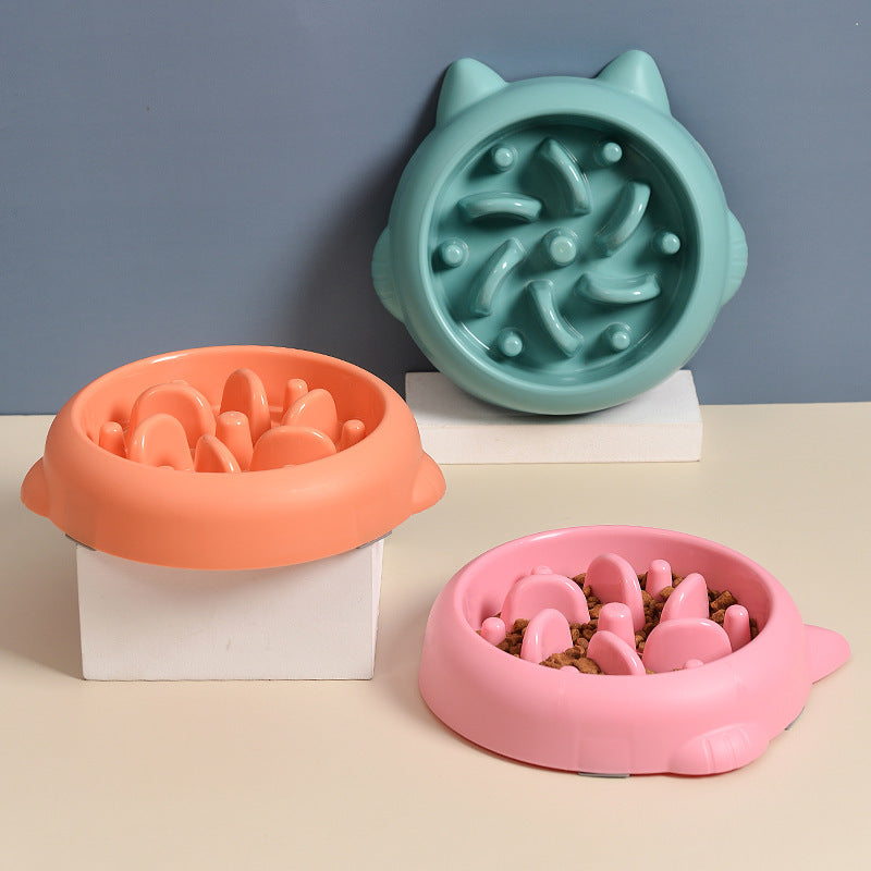 Anti-Choke Slow Feeder Bowl – Safe Eating Dish for Dogs & Cats - Black & Elva