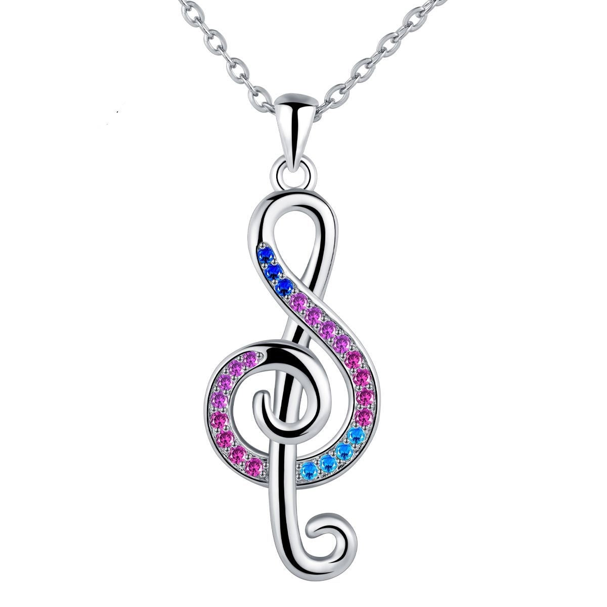 Fashion Baita Infinite Notes Couple Necklace - Black & Elva