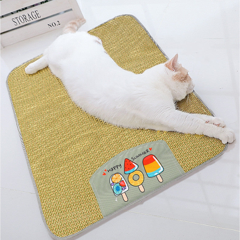 Cooling Pet Mat for Dogs & Cats – Breathable Summer Dog Bed, Anti-Scratch & Moisture-Proof Sleeping Pad - Black & Elva