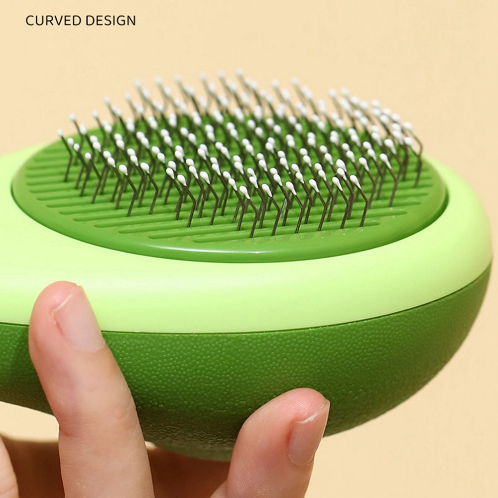 Self-Cleaning Cat Grooming Comb – One-Click Hair Remover - Black & Elva