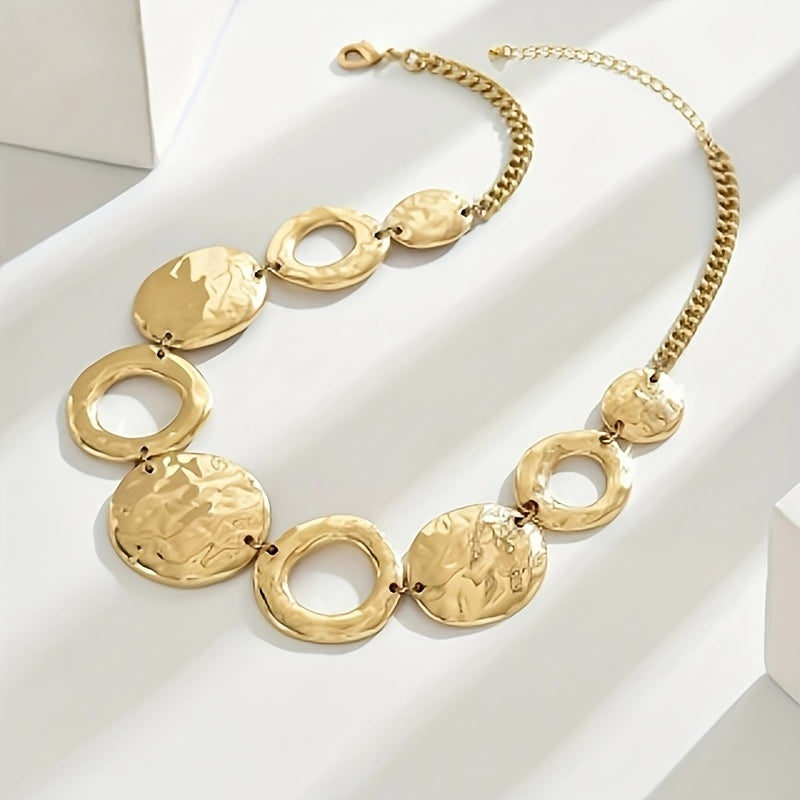Handmade Gold Geometric Necklace – Modern Layered Statement Jewelry for Women - Black & Elva