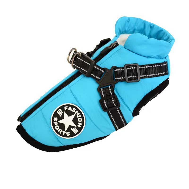Waterproof Winter Dog Coat with Harness – Warm Jacket for Small & Large Dogs - Black & Elva
