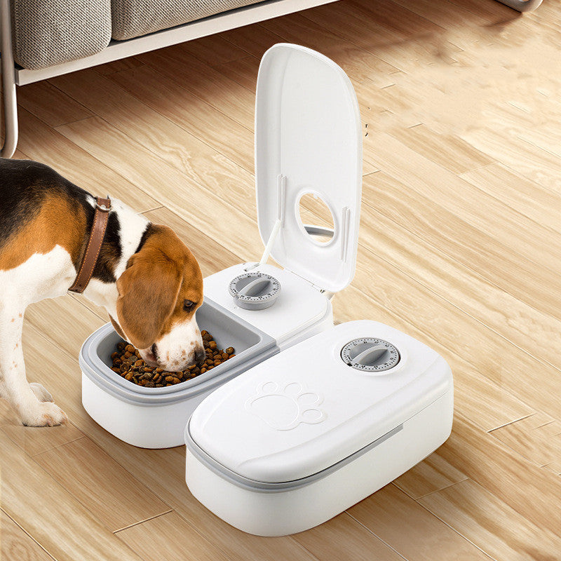 Smart Automatic Pet Feeder – Food Dispenser with Timer & Stainless Steel Bowl - Black & Elva