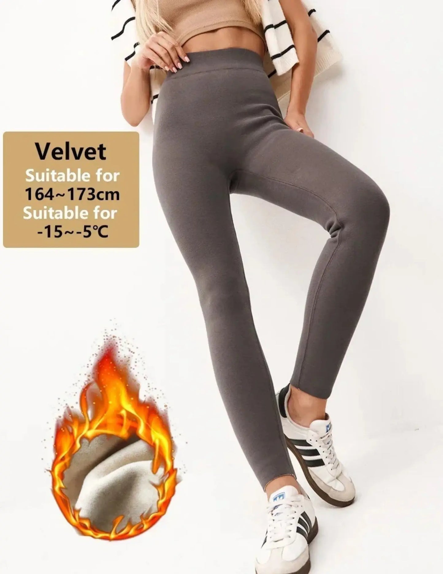 Thermal Fleece Winter Leggings - Black & Elva