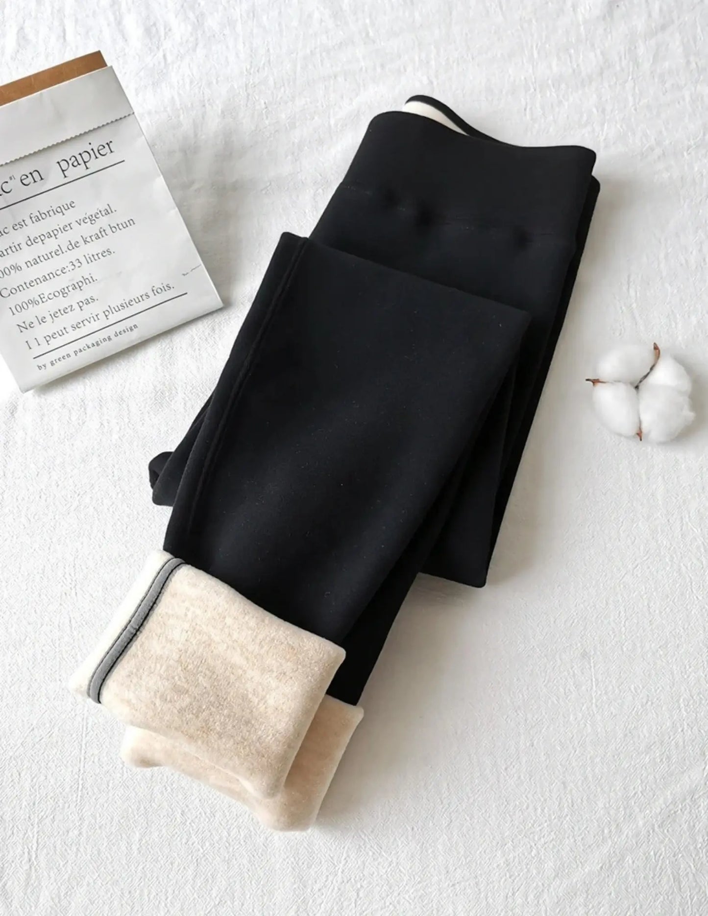 Thermal Fleece Winter Leggings - Black & Elva