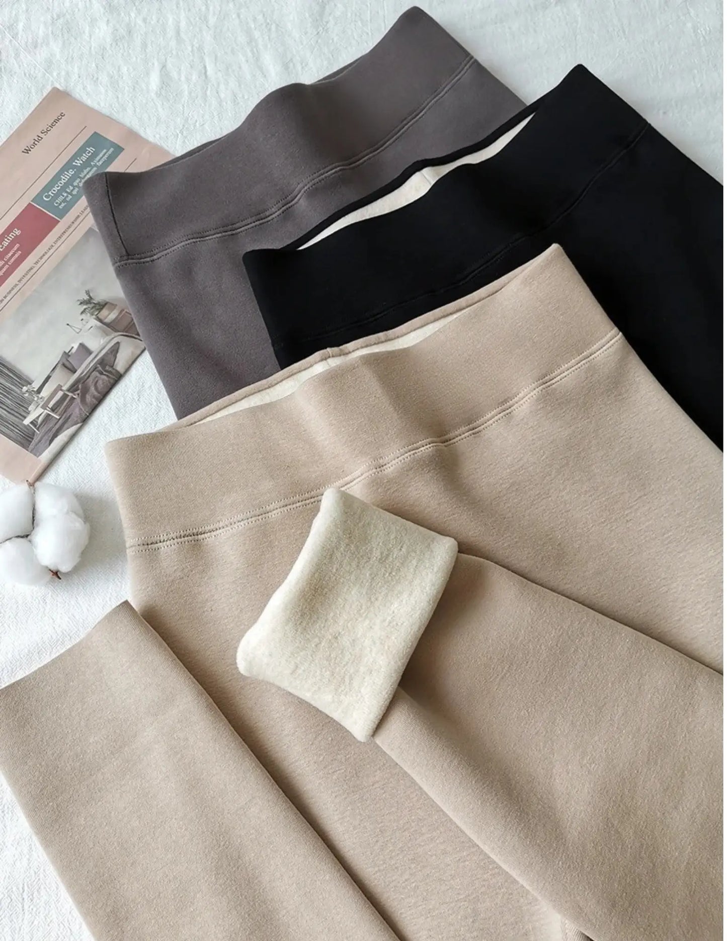 Thermal Fleece Winter Leggings - Black & Elva